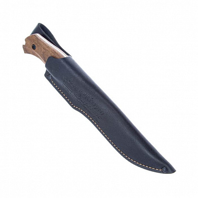 Нож Kizlyar Supreme Atlantis AUS-10Co SW (StoneWash, Орех, кожаные ножны)