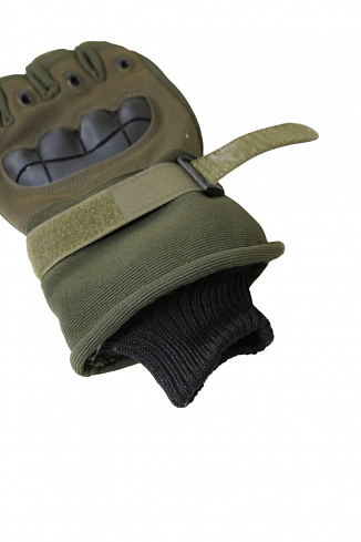 Перчатки тактические со вставкой, утепленные, с манжетой, OLIVE