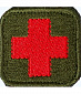 Нашивка на липучке "Медицинский Крест", квадрат, фон-олива