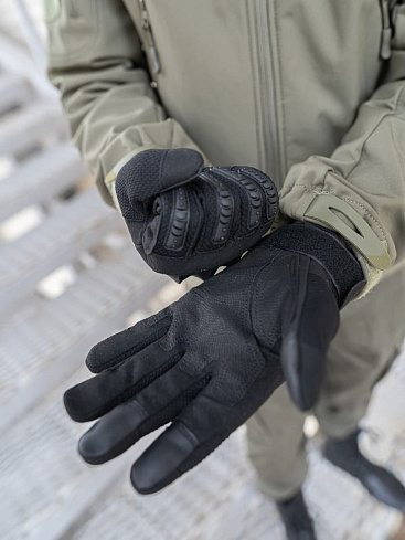Перчатки тактические с вставкой A-50 black