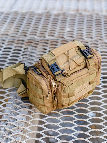 Сумка MOLLE поясная с ремнем, coyote