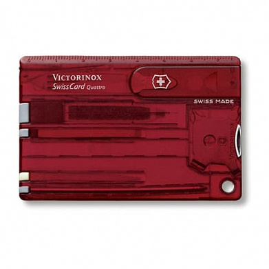 Набор Victorinox швейцарская карточка SwissCard Quattro, красная.