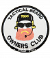 Нашивка на липучке "Tactical Beard Owners Club" белая, круглая