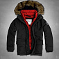 Куртка A&F зимняя, мод. 8015, black/red