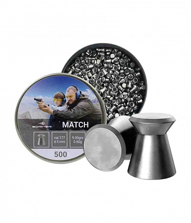 Пули Borner Match 4,5 мм (500 шт.) 0,60 гр.