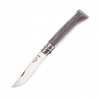 Нож Opinel №8, нержавеющая сталь, рукоять береза, серый