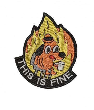 Нашивка на липучке "This Is Fine" 