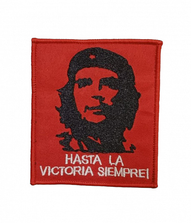 Нашивка на липучке "Hasta la Victoria.." фон красный