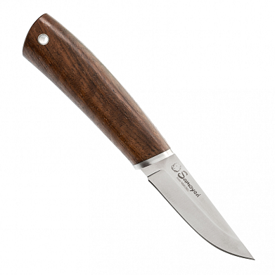 Нож Kizlyar Supreme Samoyed N690 SW (Stonewash, Орех, кожаный чехол)