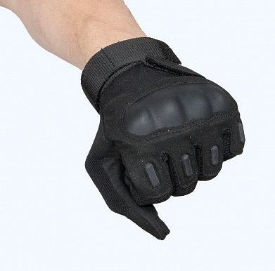 Перчатки тактические, 2 застежки, black