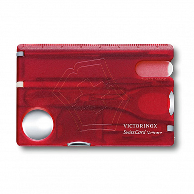 Набор Victorinox швейцарская карточка SwissCard Nailcare, красная.