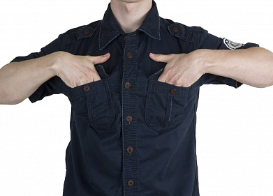 Рубашка A&F с коротким рукавом мод. 271-1, navy
