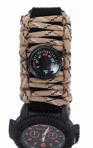 Часы Tactical Pro, браслет регулируемый, паракорд, digital desert