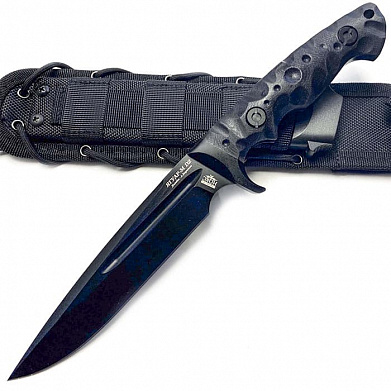 Нож Нокс "Ягуар-М" черный, сталь D2, рукоять G10