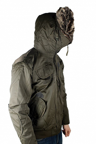 Куртка Hunting "726 GEAR", мех на воротнике,цвет олива