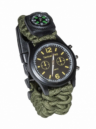 Часы Tactical Pro, браслет паракорд, olive