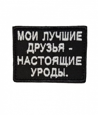 Нашивка на липучке "Мои Лучшие Друзья...", маленькая, прямоуг., фон черный