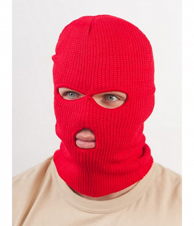Балаклава зимняя удлиненная, red