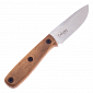 Нож Kizlyar Supreme Colada AUS-8 SW (Stonewash, Дерев. рукоять, Кожаный чехол)
