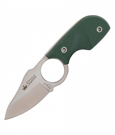 Нож Kizlyar Supreme Amigo-X D2 S (Сатин, Зеленая рукоять G10)