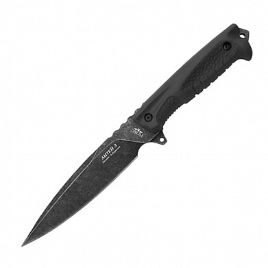 Нож Нокс "Антей-3", Black, stonewash, сталь AUS8 