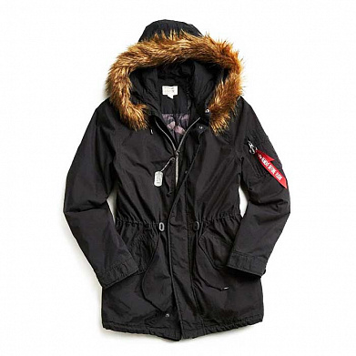 Куртка "J-4 Fishtail W Parka" Alpha, black