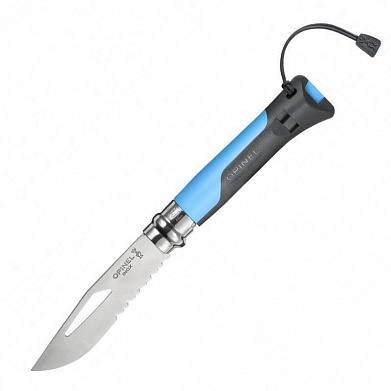 Нож Opinel №8 Outdoor Earth, нержавеющая сталь, рукоять пластик, голубой