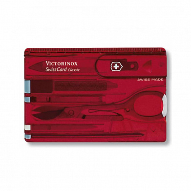 Набор Victorinox швейцарская карточка SwissCard Classic, красная.