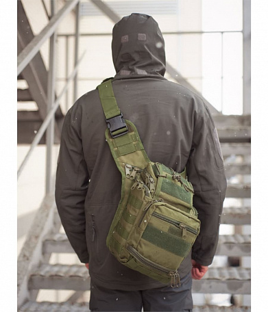 Сумка через плечо большая, olive