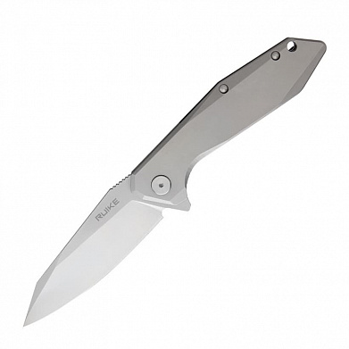 Нож складной Ruike, сталь Sandvik 14C28N, рукоять сталь 420, длина клинка 92 мм,серебристый