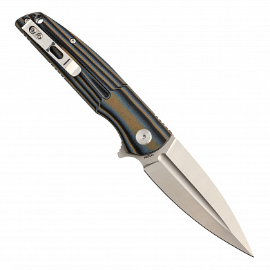 Нож Bestech Fin, сталь14C28N Black/Satin, рукоять Black/Orange/Beige G10