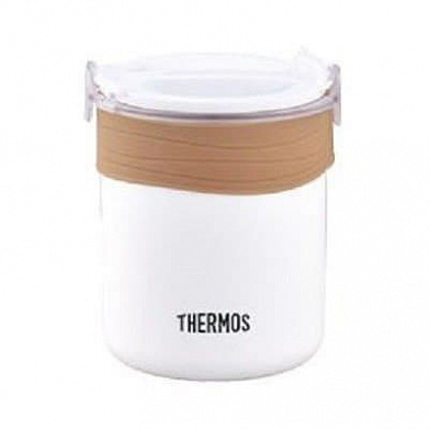 Термос для еды Thermos JBS-360, 0.36л., бежевый/белый с чехлом