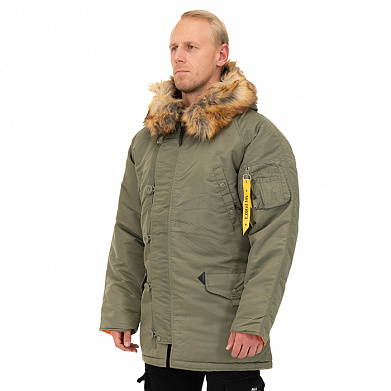 Зимняя мужская куртка аляска N-3B, sage_green