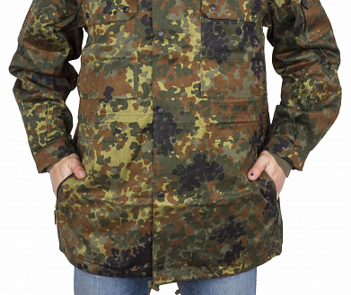 Куртка BW, зелёный камуфляж, пропитка, типа Конго, карманы, без вставки