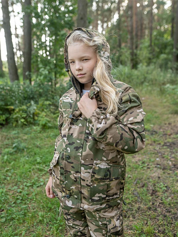 Костюм Горка 5, подростковый на флисе, рип-стоп, multicam