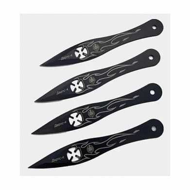 Ножи метательный Мастер К "Дартс-4", черные, сталь 420