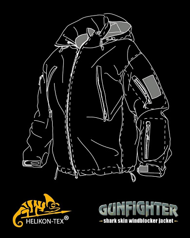 Куртка флисовая Helikon GUNFIGHTER, Shark Skin, Flecktarn