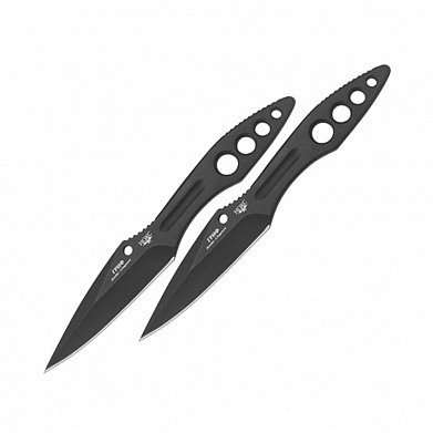 Ножи метательные Нокс 2шт "Гриф-2", сталь 420, черное покрытие