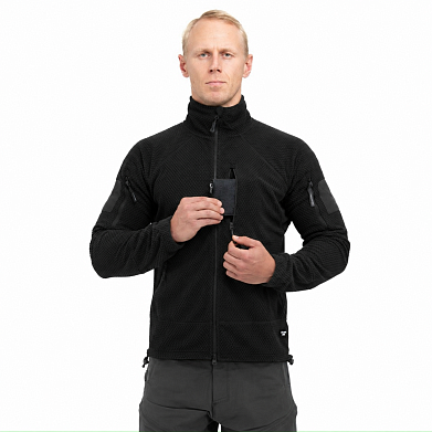 Куртка флисовая Tactical-Pro Карбон черная / Carbon black