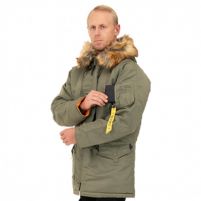 Зимняя мужская куртка аляска N-3B, sage_green