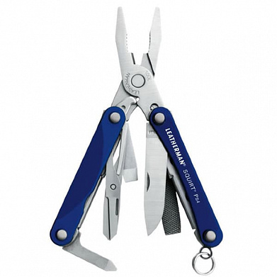 Мультитул Leatherman Squirt PS4, 9 функция, синий, подарочная коробка