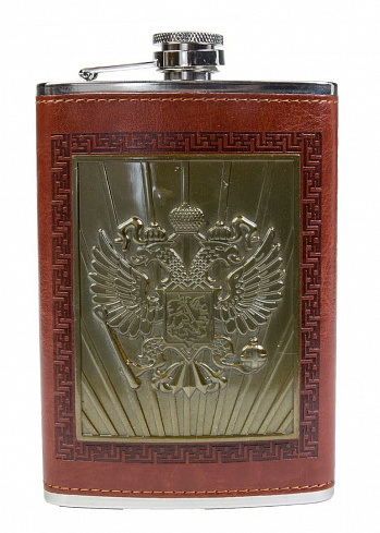 Фляга Герб России, бронза, 9 oz, арт QT-9-2