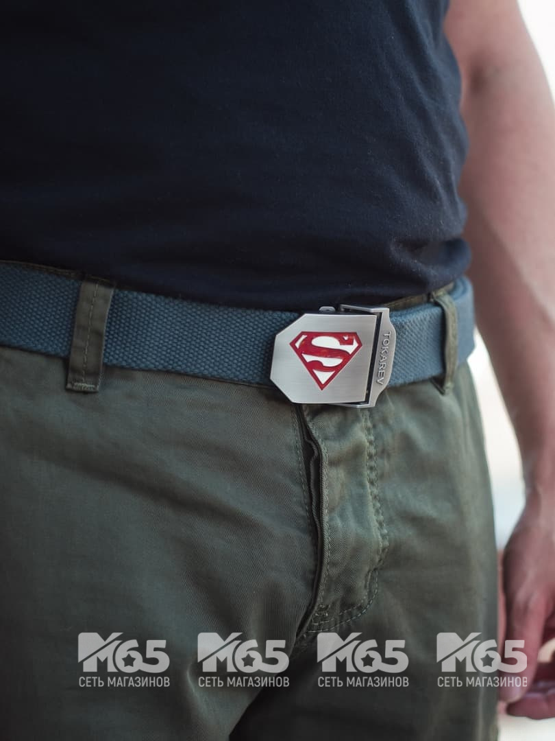 Ремень брючный "Superman", grey