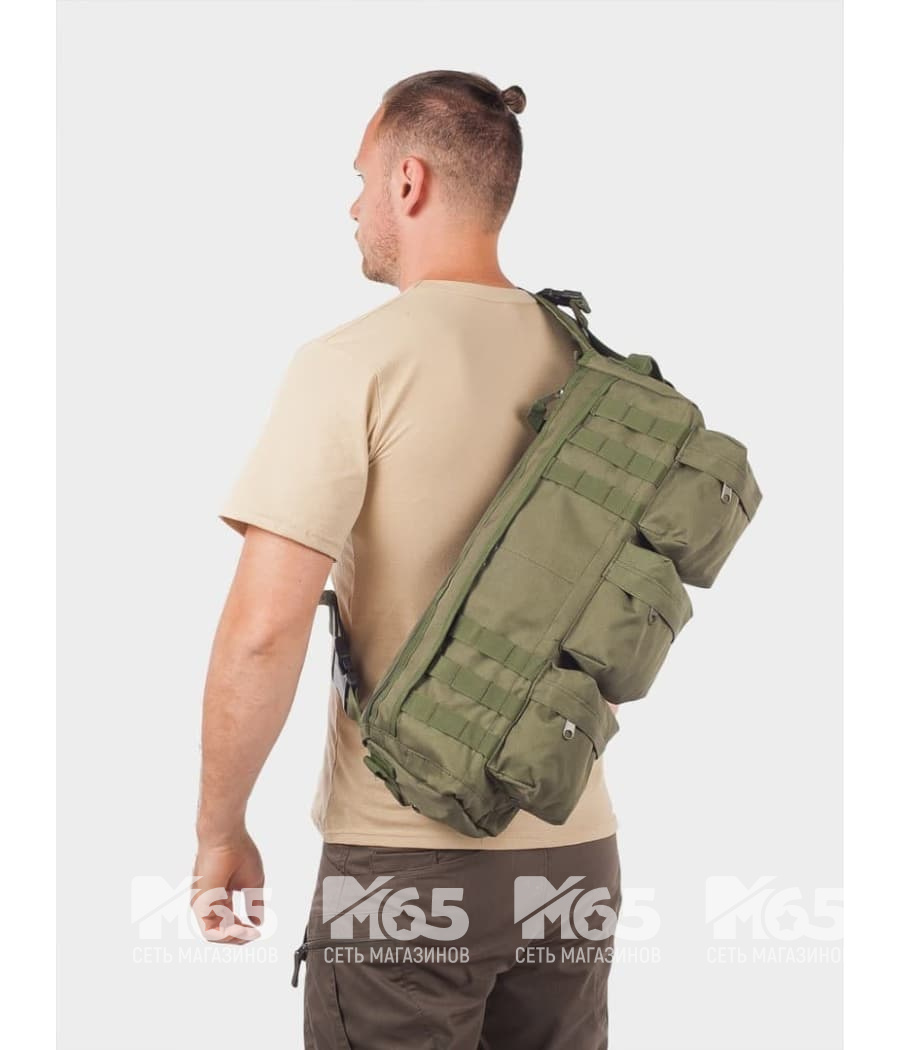-рюкзак с одной лямкой CH-012, карманы спереди, olive -  в .